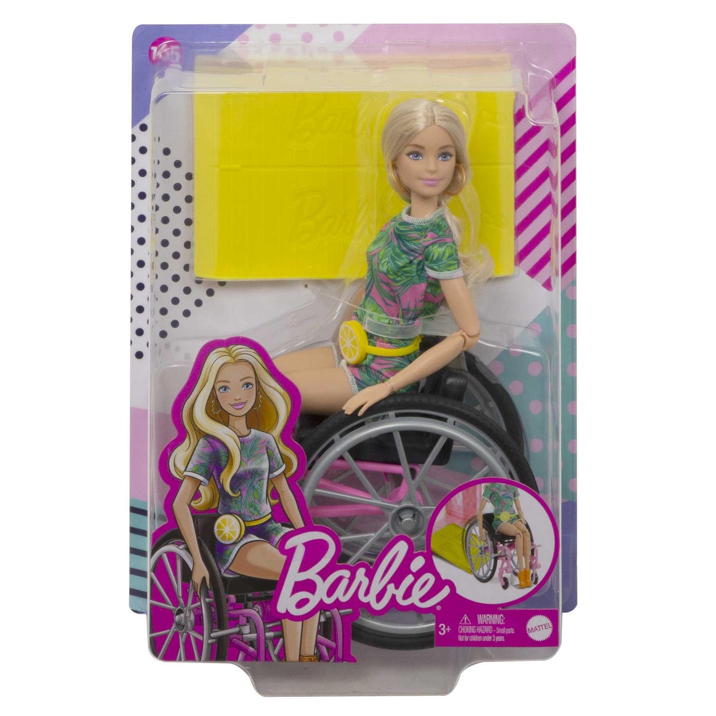 BARBIE Fashionistas Doll #165 with Wheelchair & Long Blonde Hair (GRB93)