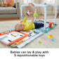 Fisher-Price 3-in-1 Crawl & Play Activity Gym HJK45 – Lay & Play Mat, Tummy Time & Crawl-Through Cottage Tunnel with 5 Toys