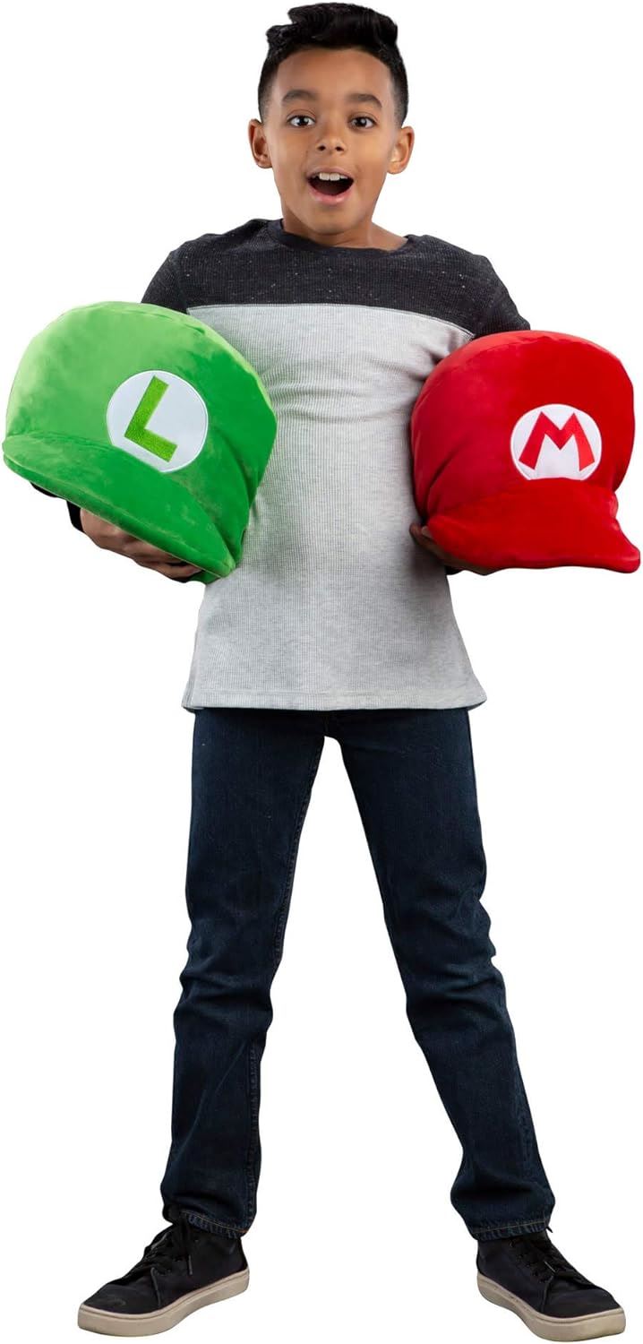Super Mario Bros Luigi Hat Plush Large 40cm Soft Mocchi Toy Official Nintendo