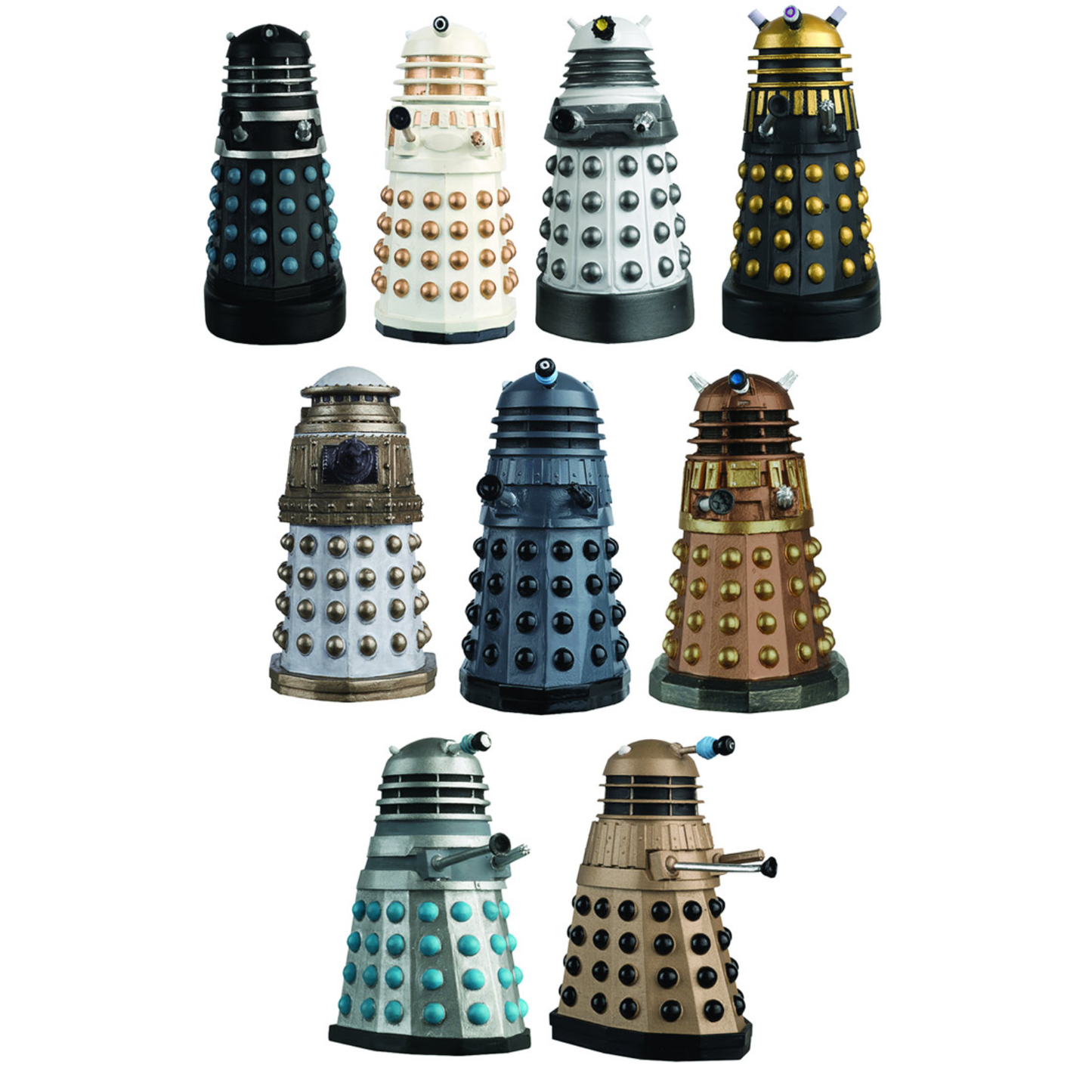 Doctor Who THE DALEKS PARLIAMENT SET - 10 Classic Dalek Figures Box Set + Magazine DWSUK002