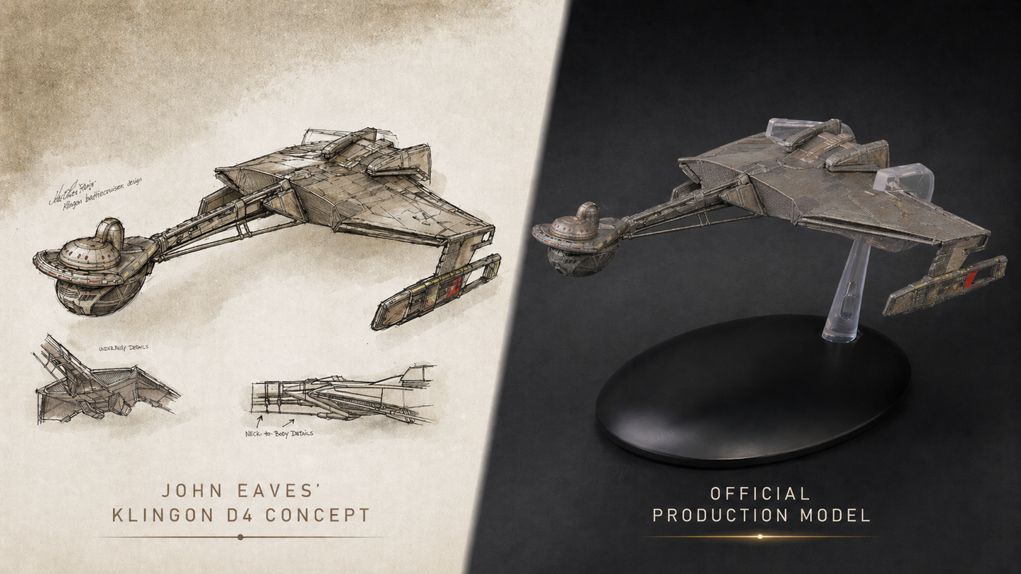 #21 Klingon D4 (John Eaves Concept) Model Diecast Ship BONUS ISSUE (Eaglemoss / Star Trek)