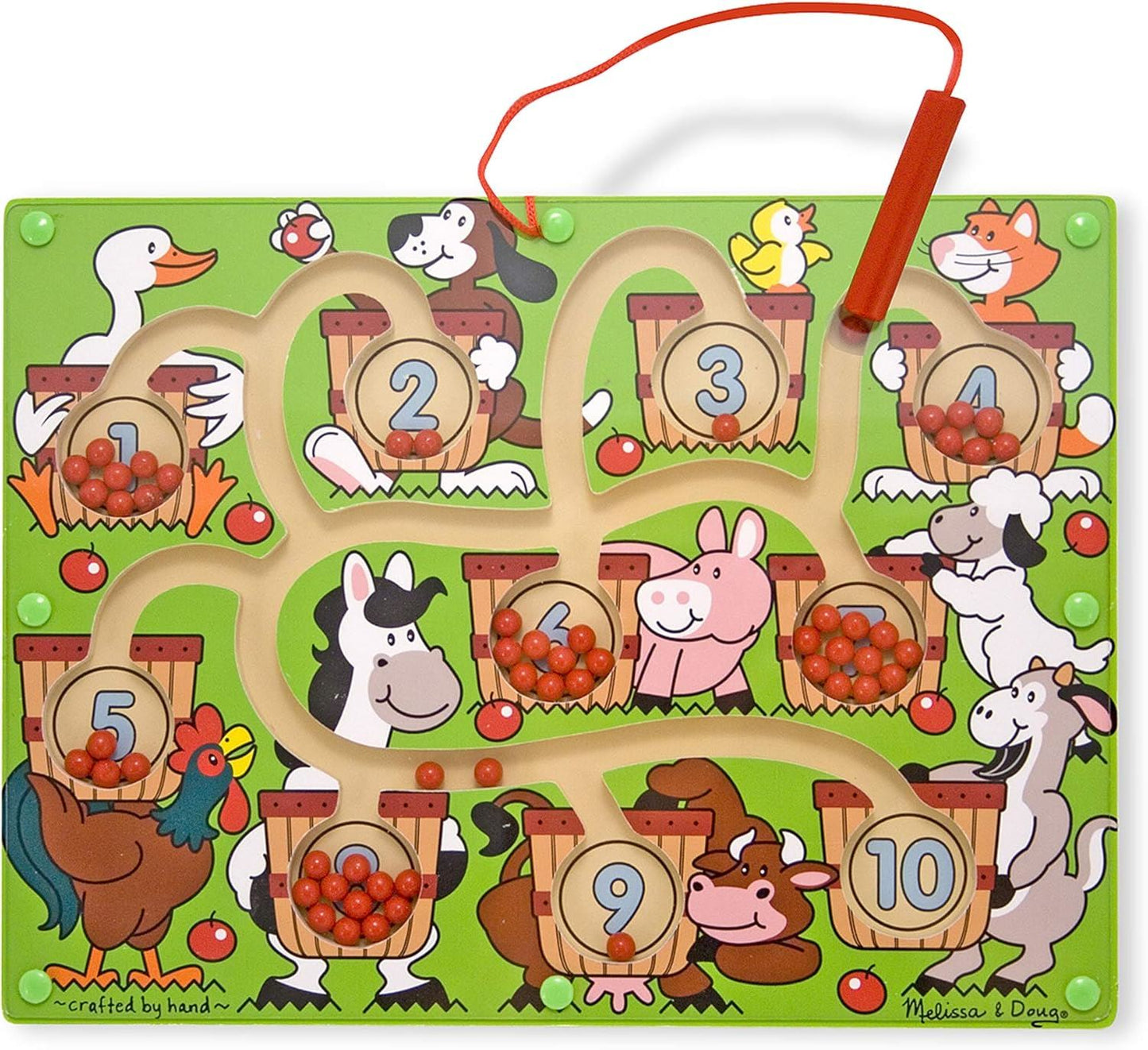 Melissa & Doug Magnetic Wand Number Maze Wooden Puzzle Activity 96100