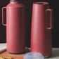 Tramontina Exata 1L Thermal Flask 61637/106 – Rich Red Glass-Lined Vacuum Insulated Bottle Carafe with Cup Lid for Hot & Cold Drinks