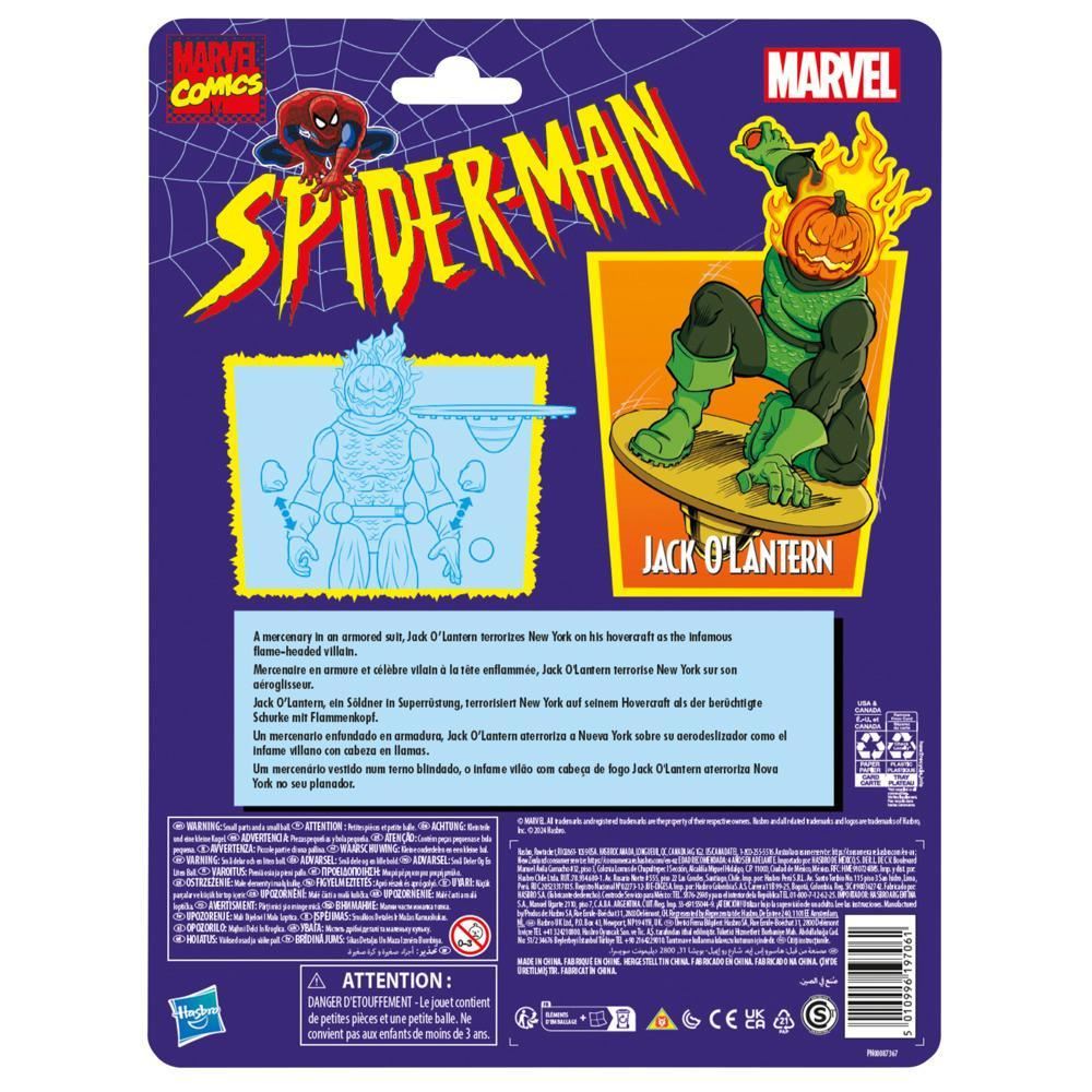 Jack O’Lantern 6″ Action Figure – Marvel Legends Series F9024 by Hasbro – Spider-Man Comics Villain with Hovercraft & Pumpkin Grenade
