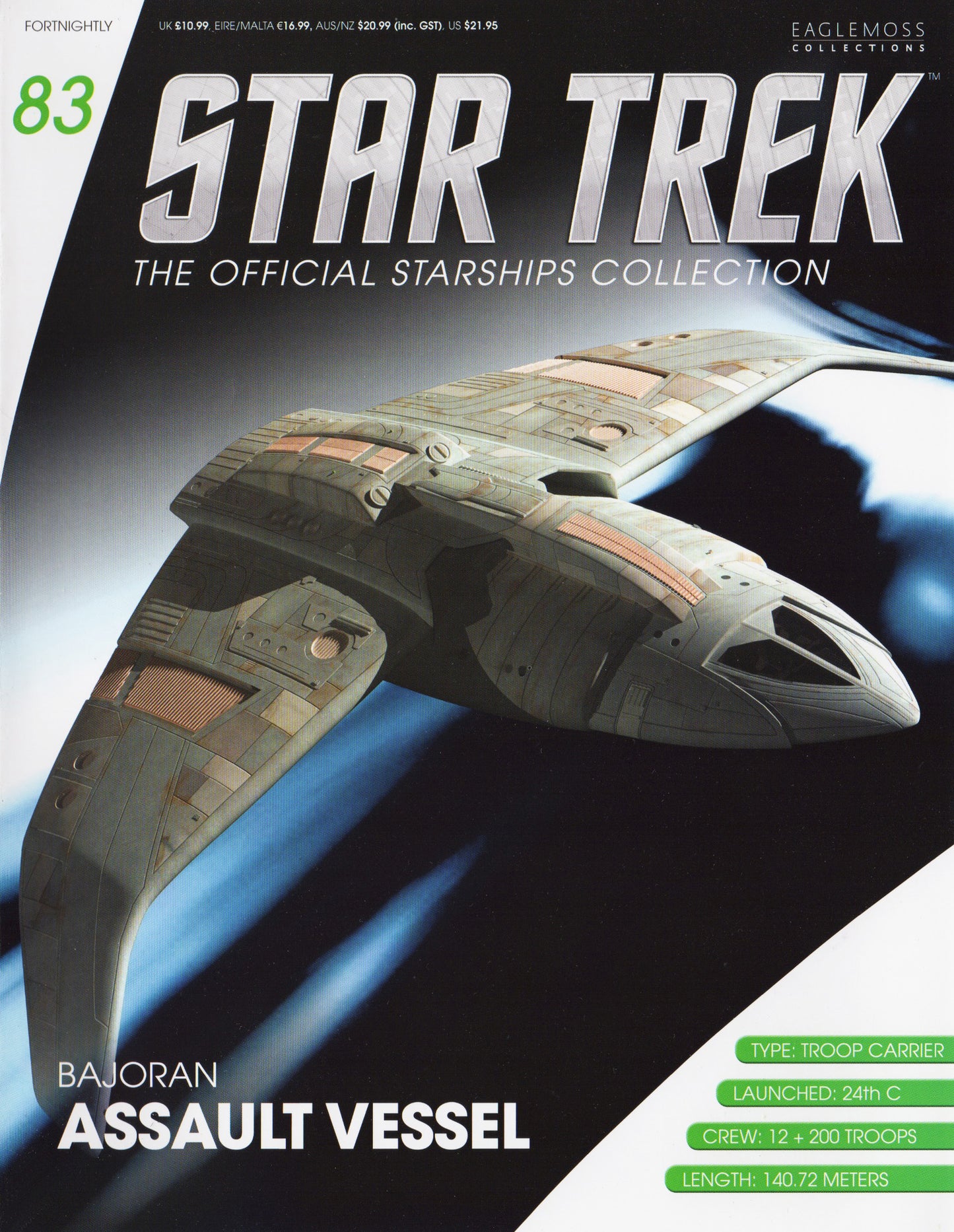#83 Bajoran Assault Vessel Starship Model SSSUK083 (Eaglemoss / Star Trek)