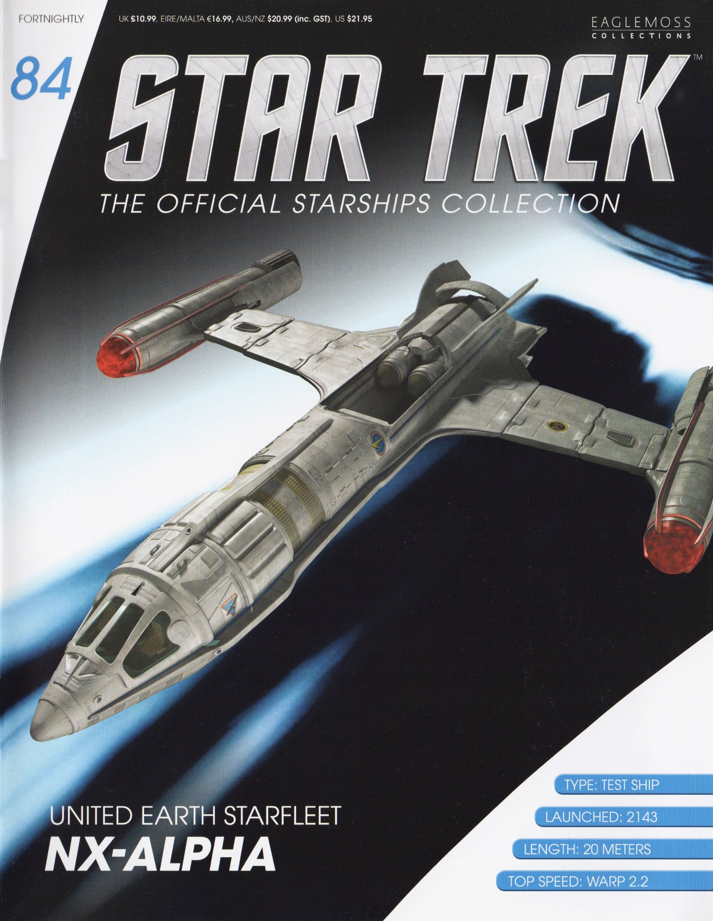 #84 United Earth Starfleet NX-Alpha Starship Model (Eaglemoss / Star Trek)