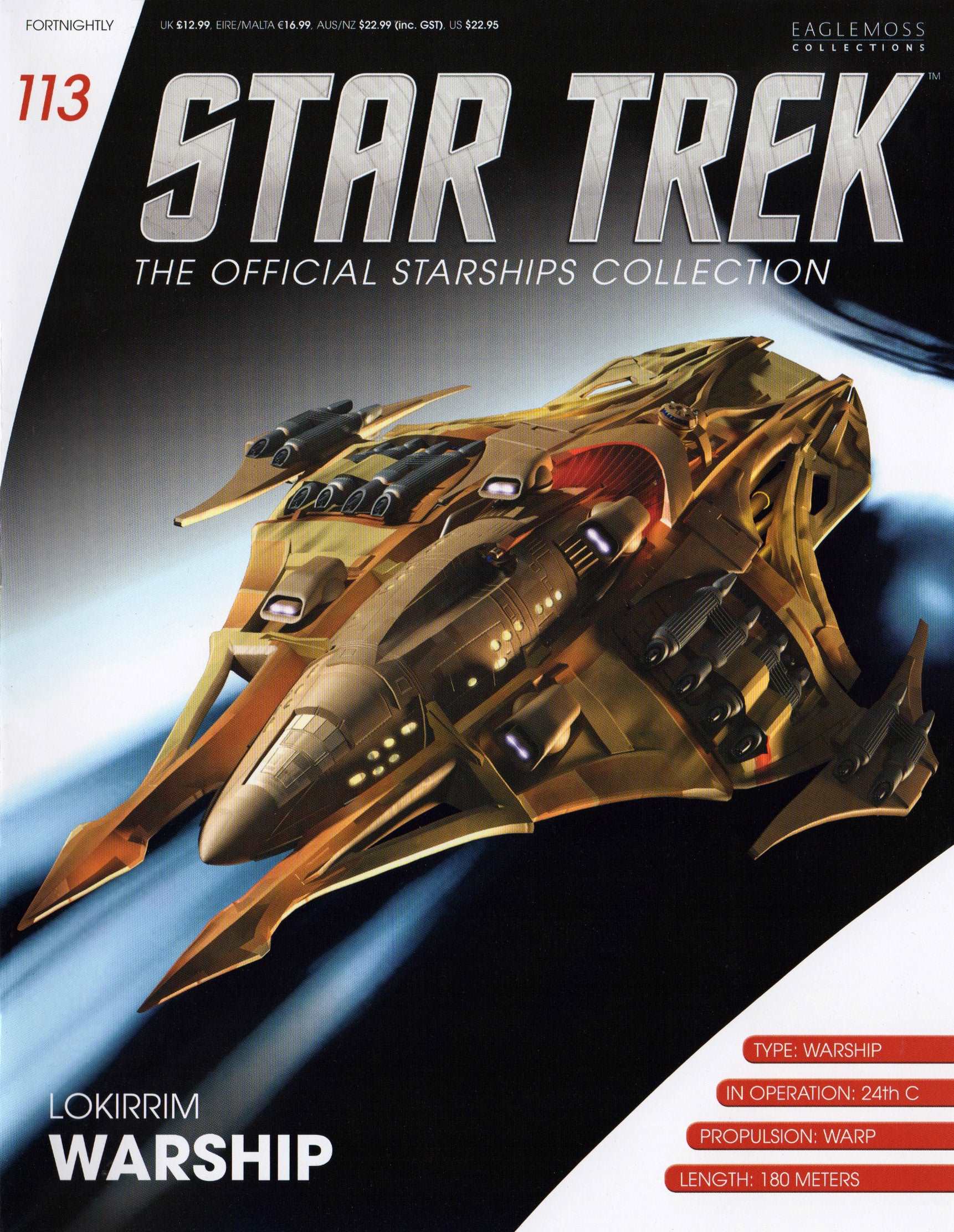 #113 Lokirrim Warship Model Die Cast Ship (Eaglemoss / Star Trek)