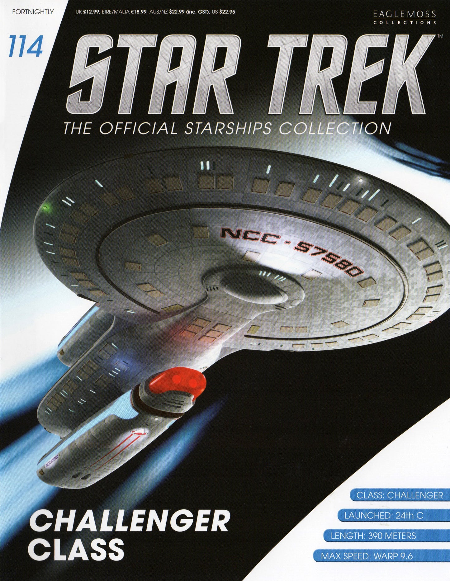#114 Modèle de vaisseau spatial de classe Challenger Navire moulé sous pression (Star Trek)