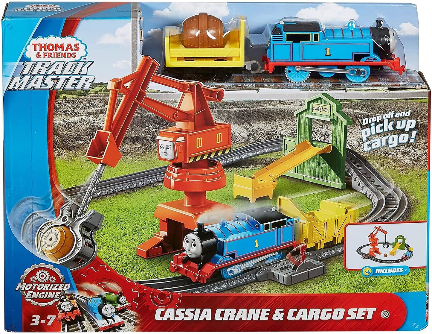 CASSIA CRANE & CARGO Playset Thomas & Friends Train Track Motorized