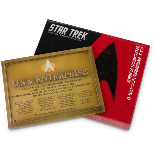 No. 1 U.S.S Enterprise NCC-1701-D Dedication Plaque Sign (Eaglemoss / Star Trek)