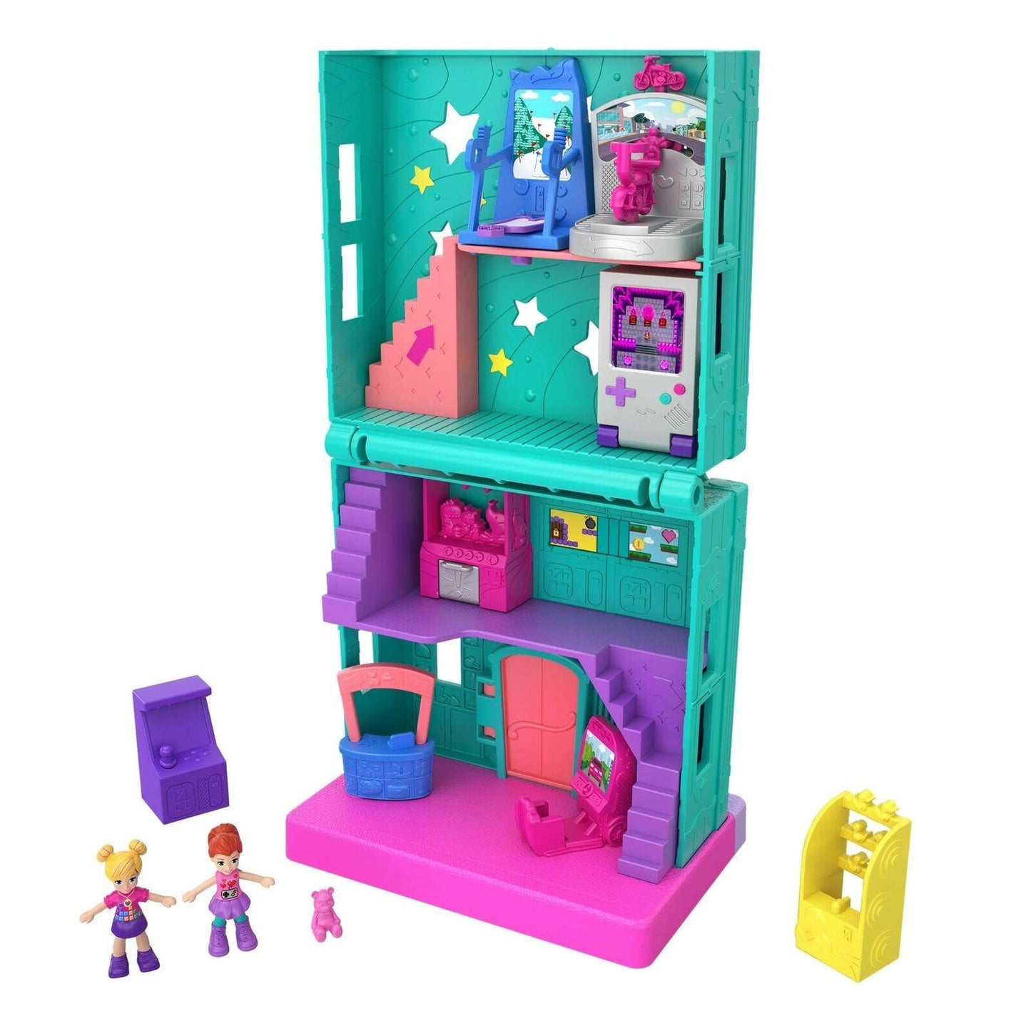 Polly Pocket POLLYVILLE ARCADE Playset with Polly & Lila Dolls and Accessories
