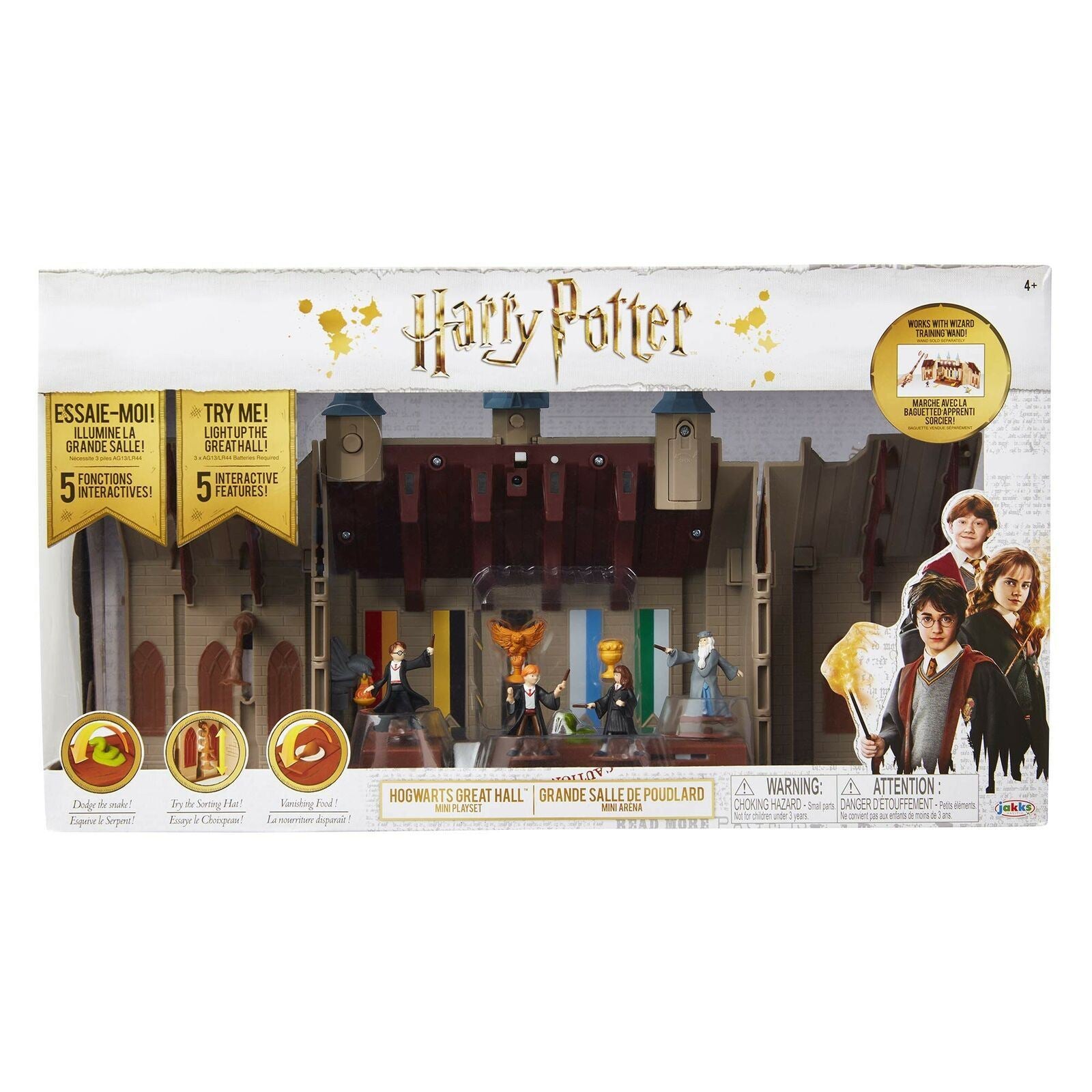 Harry Potter HOGWARTS GREAT HALL Mini Playset (5 Interactive Features, 4 Mini...