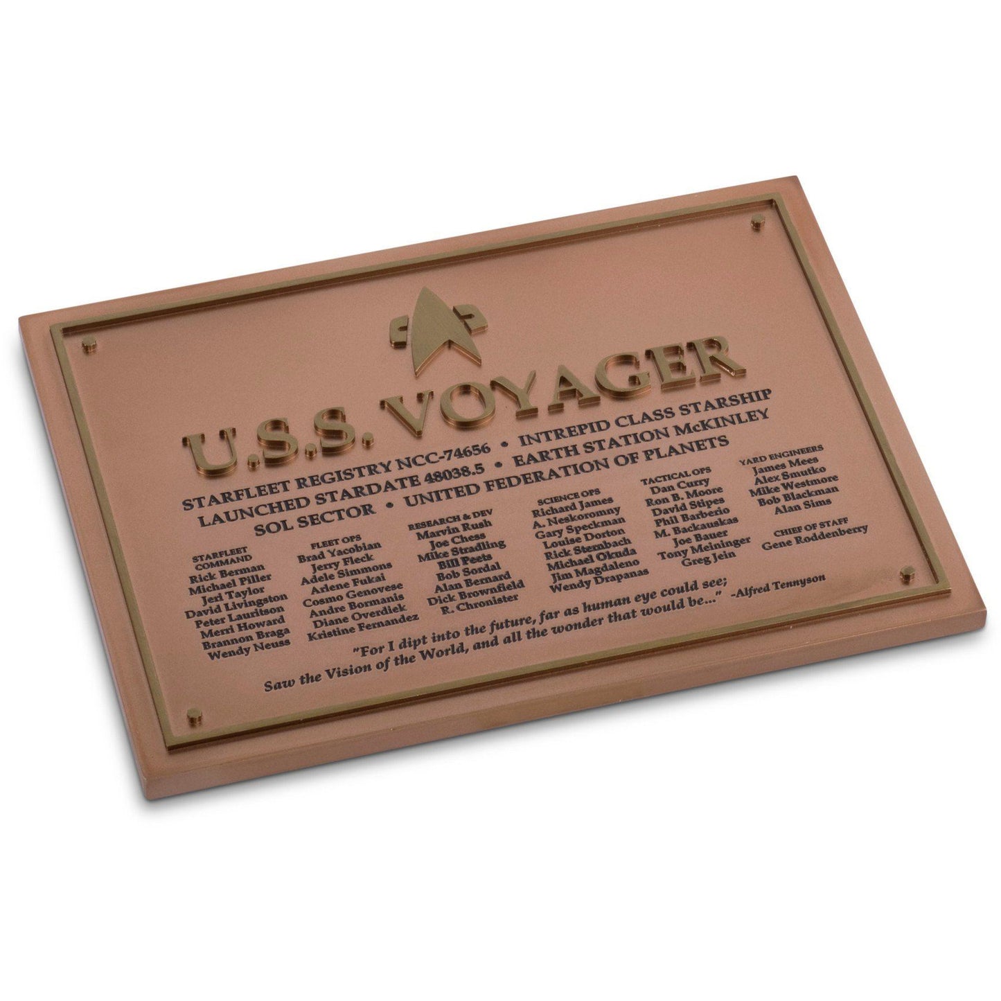 No. 2 U.S.S. Voyager NCC-74656 Dedication Plaque (Eaglemoss / Star Trek)