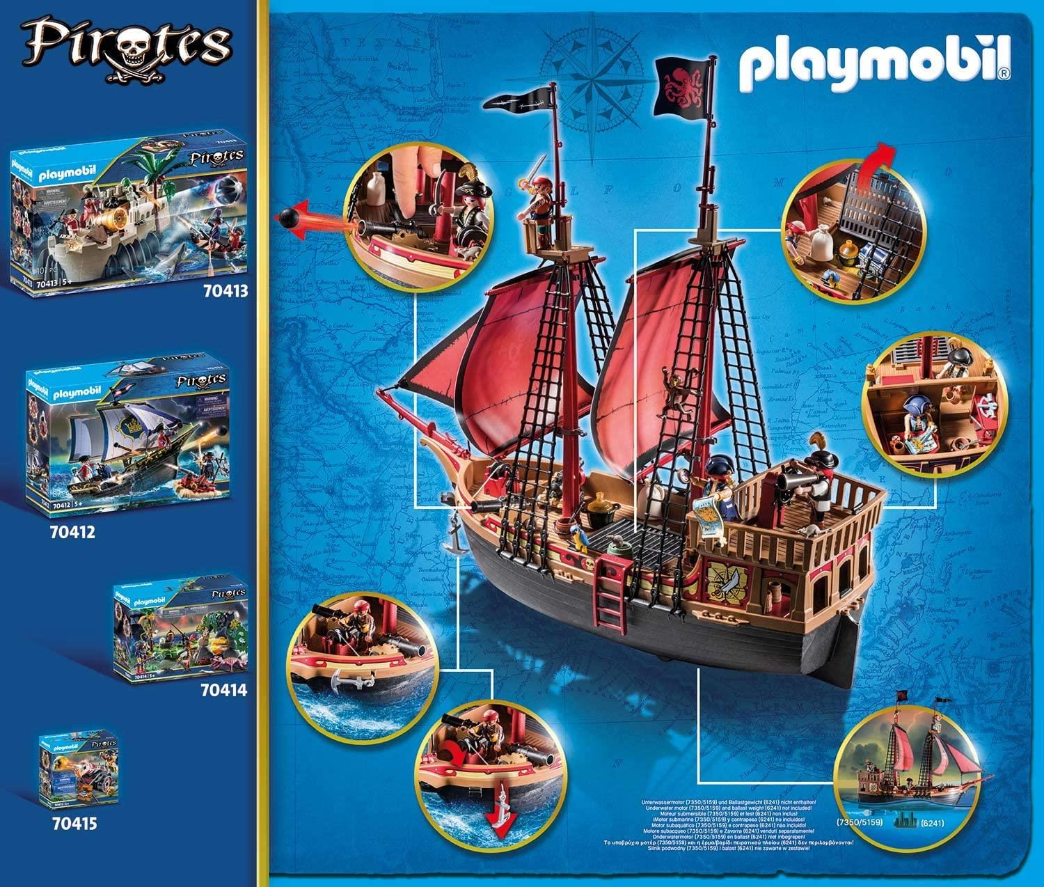Playmobil Skull Pirate Ship 70411 Pirates Playset Figures
