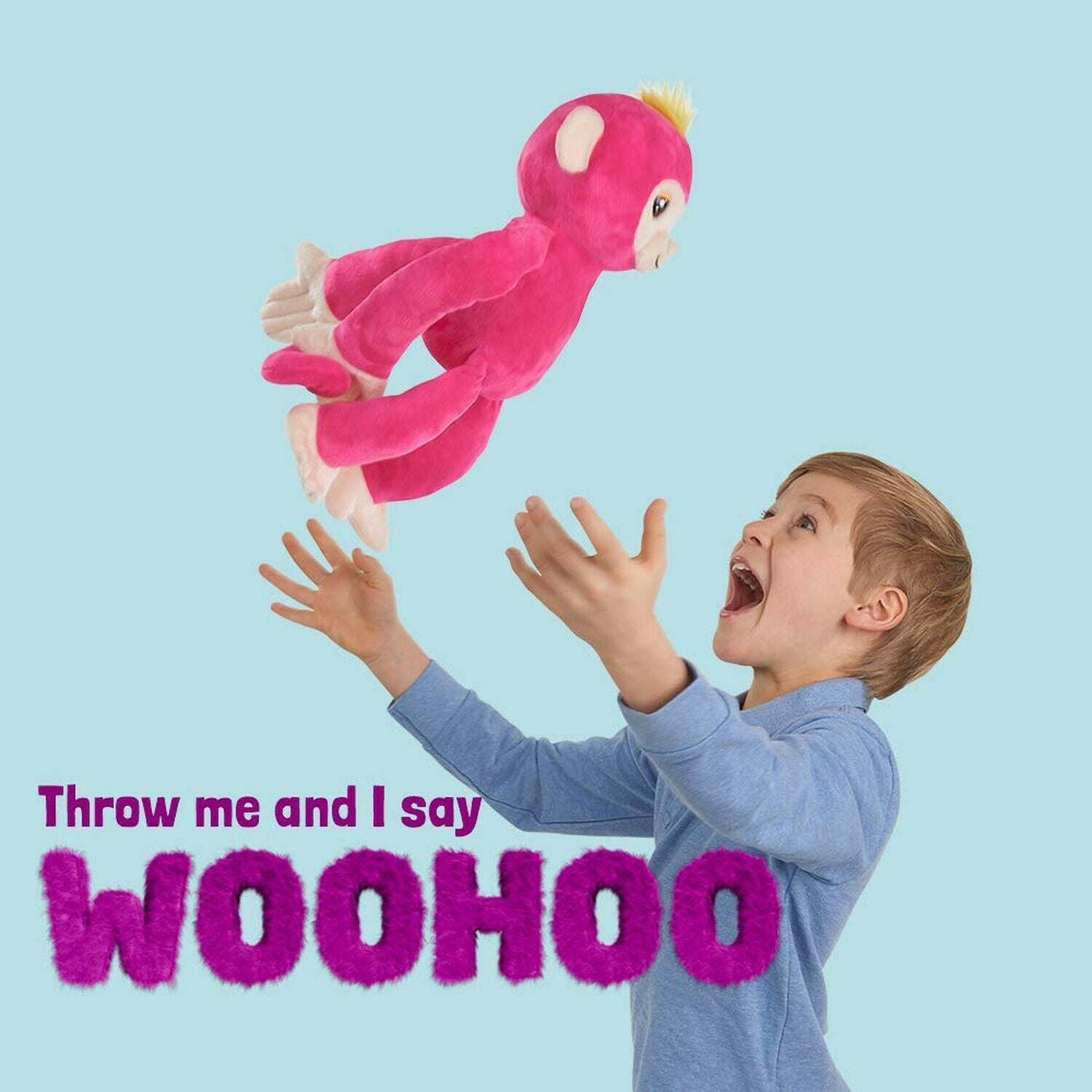 Fingerlings HUGS BELLA (Pink) Advanced Interactive Plush Baby Monkey Pet WowWee