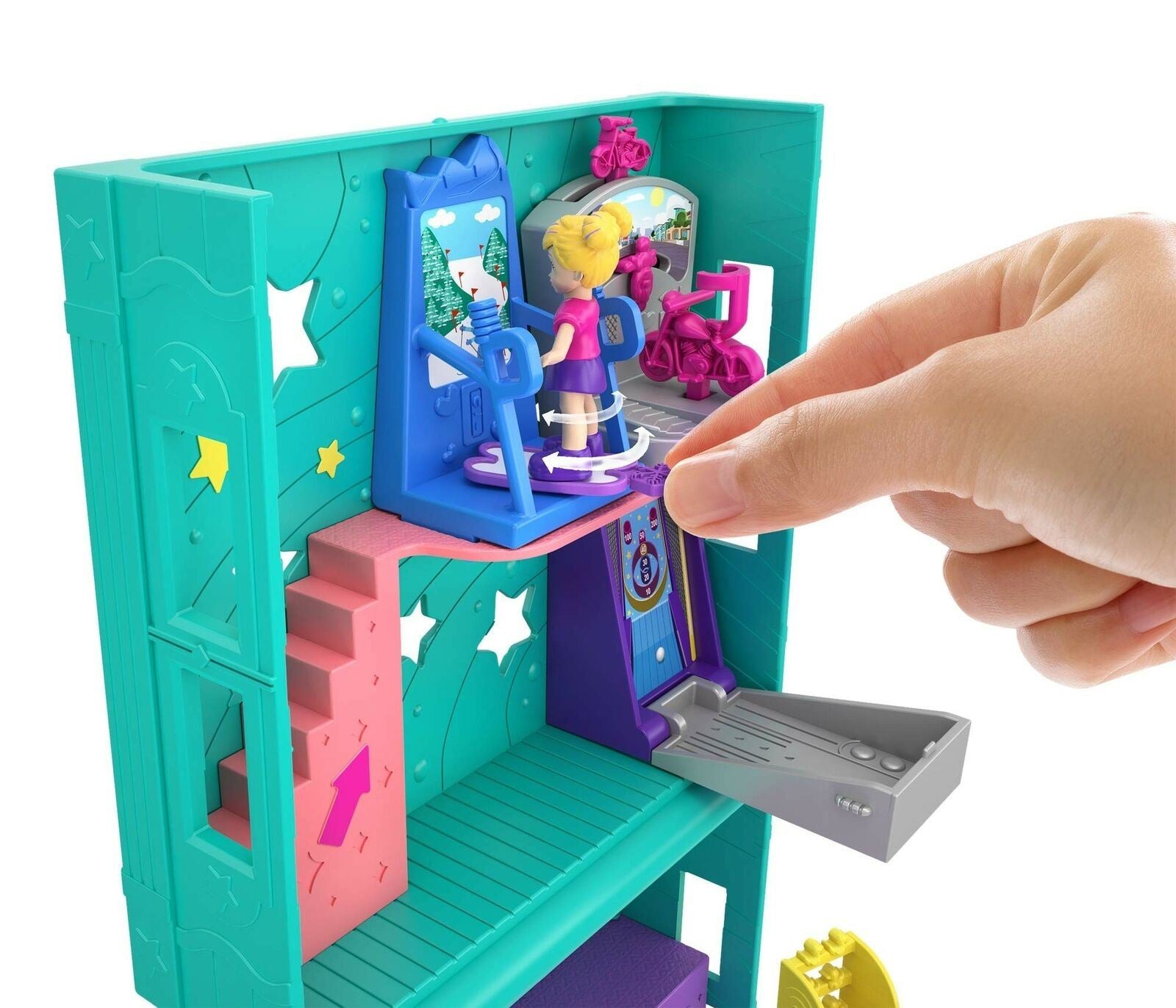 Polly Pocket POLLYVILLE ARCADE Playset with Polly & Lila Dolls and Accessories