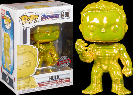 Funko POP! HULK Yellow Chrome #499 Pop Vinyl Avengers 4 Exclusive Figure