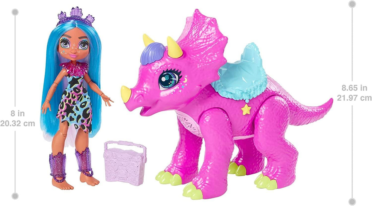 Tella & Partyceratops Cave Club Dino Rockin' Party Doll Playset Sounds Lights