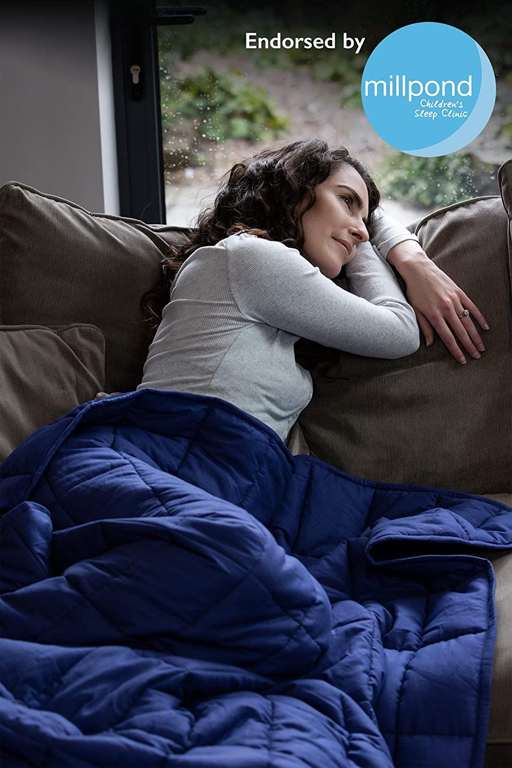3KG WEIGHTED BLANKET Blue 110cm x 170cm Rest Easy Sleep Better