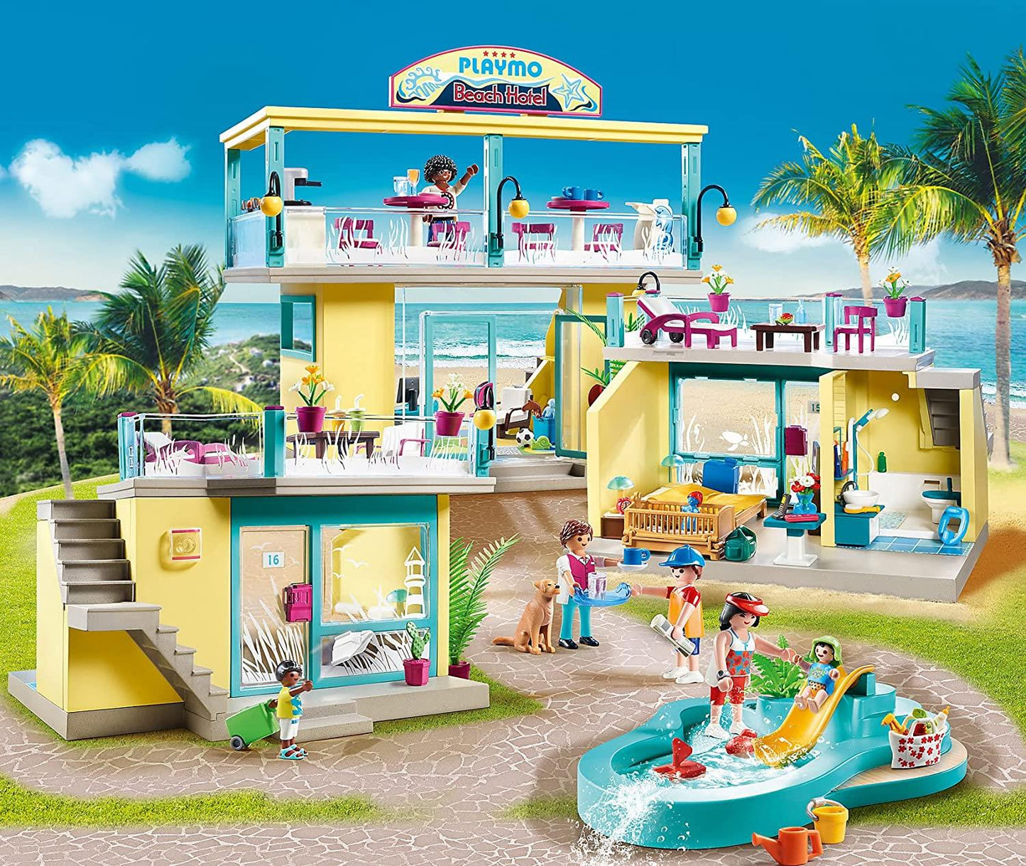 PLAYMOBIL Family Fun Beach Hotel 70434 Action Figure Playset