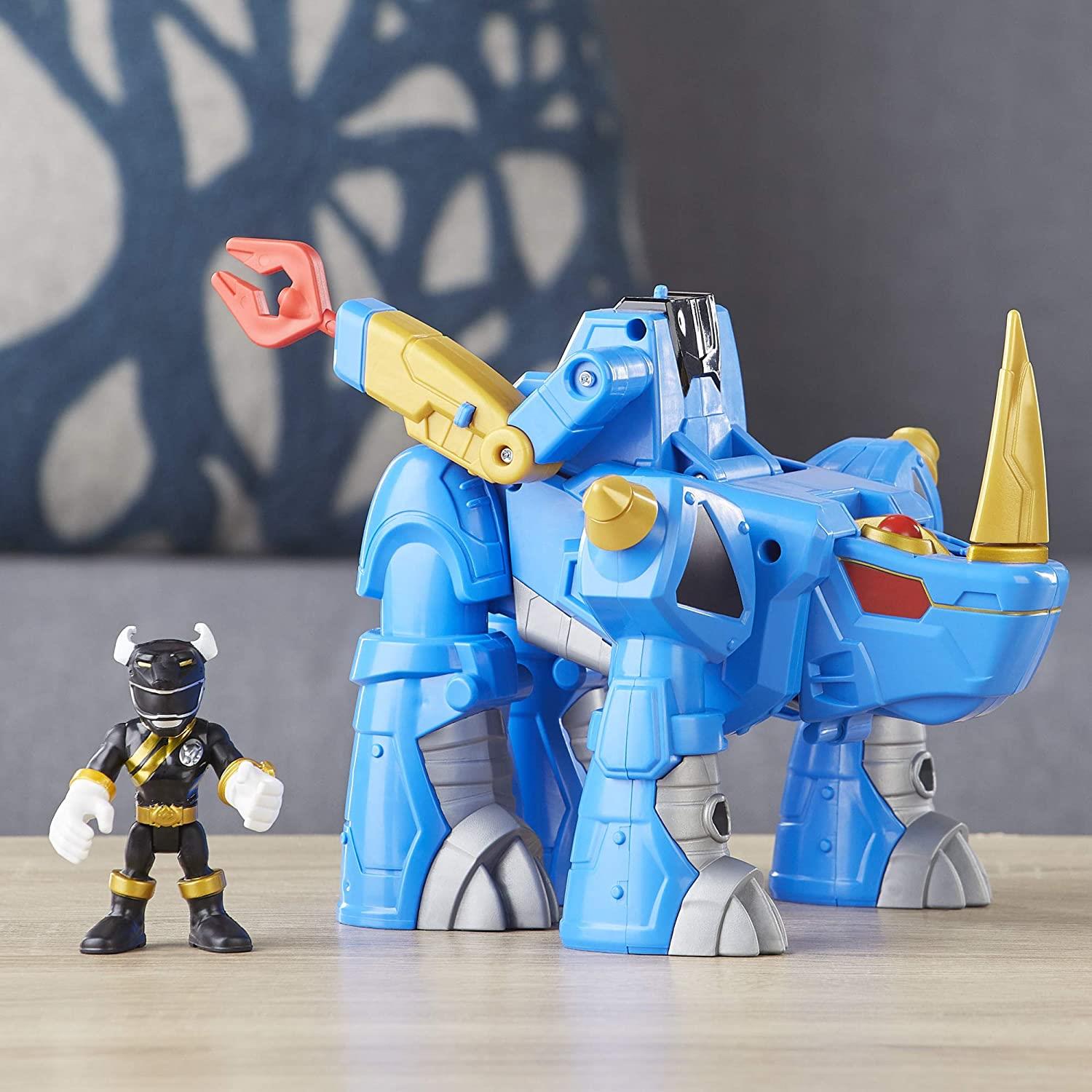 BLACK RANGER & RHINO ZORD Action Figure Playskool Power Rangers Morphin Zords