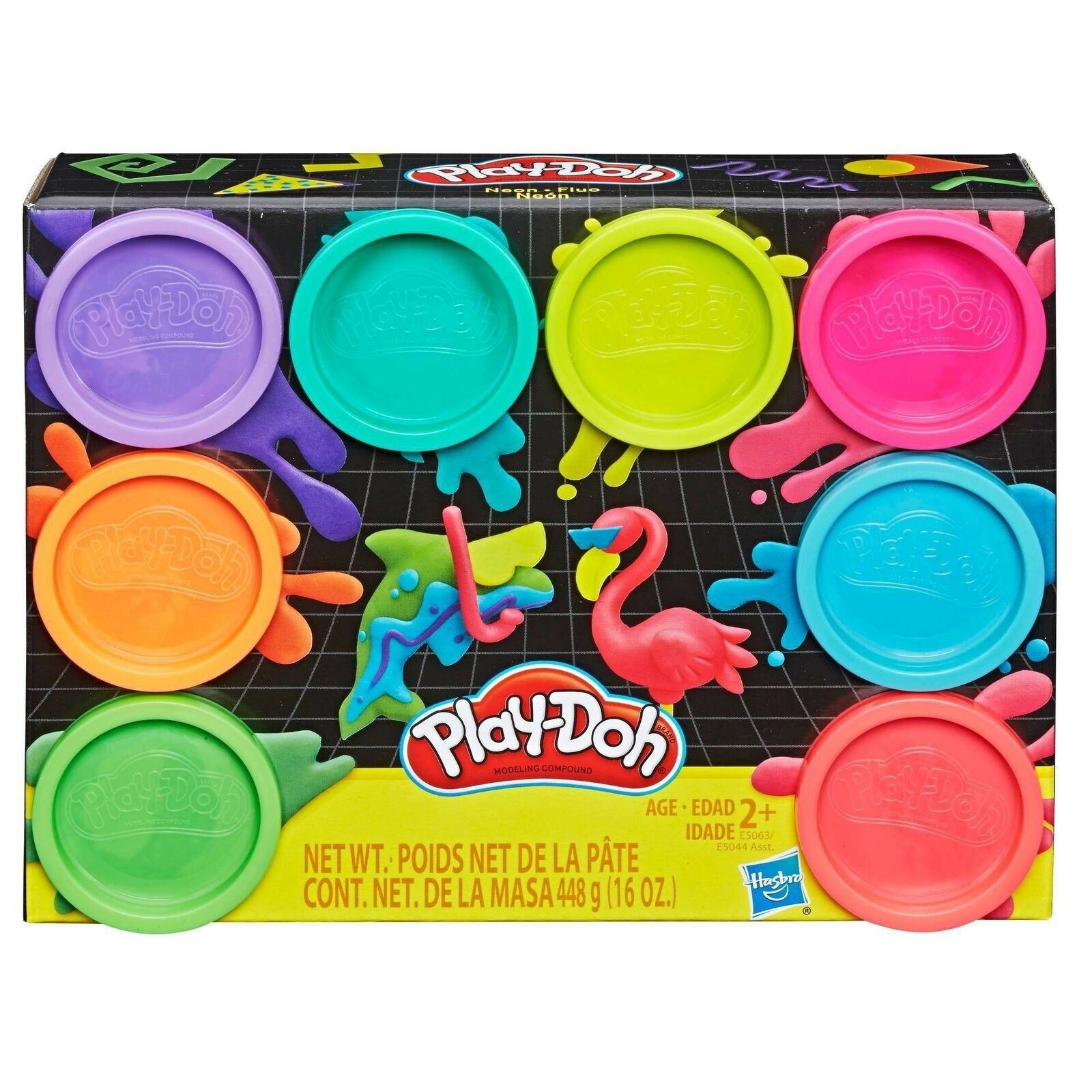 Hasbro PLAY-DOH 8-Pack NEON Colors Non-Toxic Modeling Compound Starter Set
