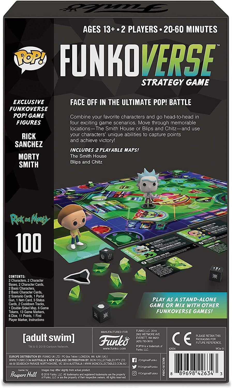 FunkoVerse RICK & MORTY Strategy Board Game #100 Expansion With Figures