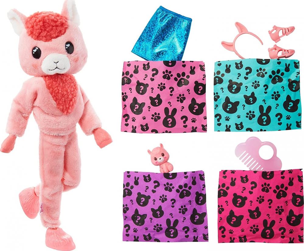 BARBIE Cutie Reveal Doll with Llama Plush Costume 10 Surprises HJL60