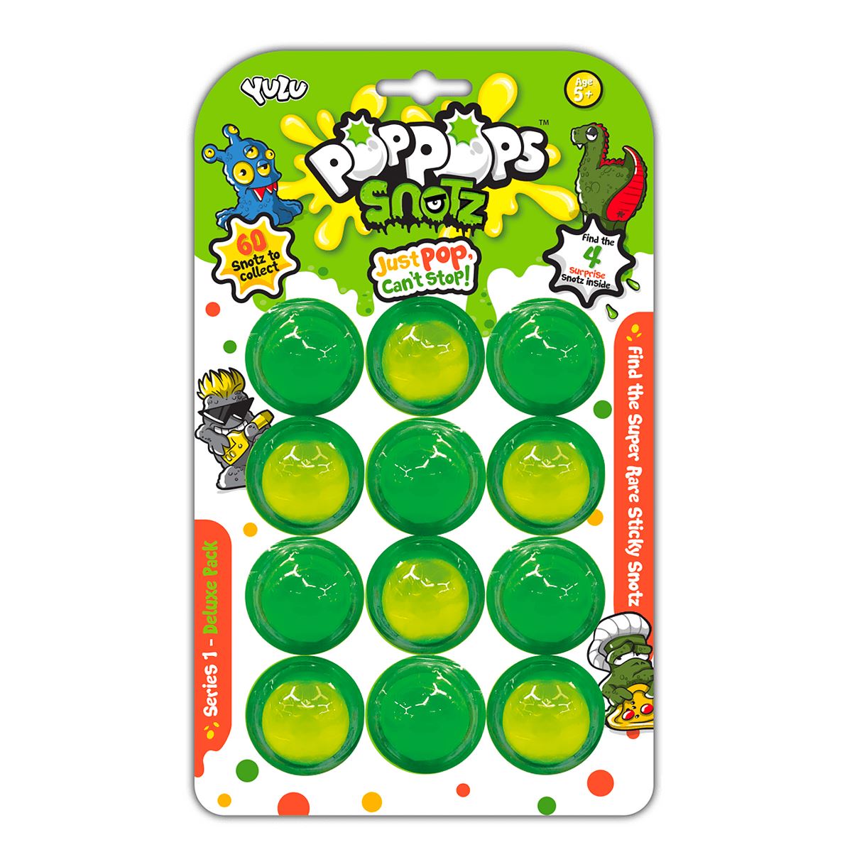 POP POPS SNOTZ Deluxe Pack (12 Bubbles) Slime Toy - Just Pop, Can't Stop!