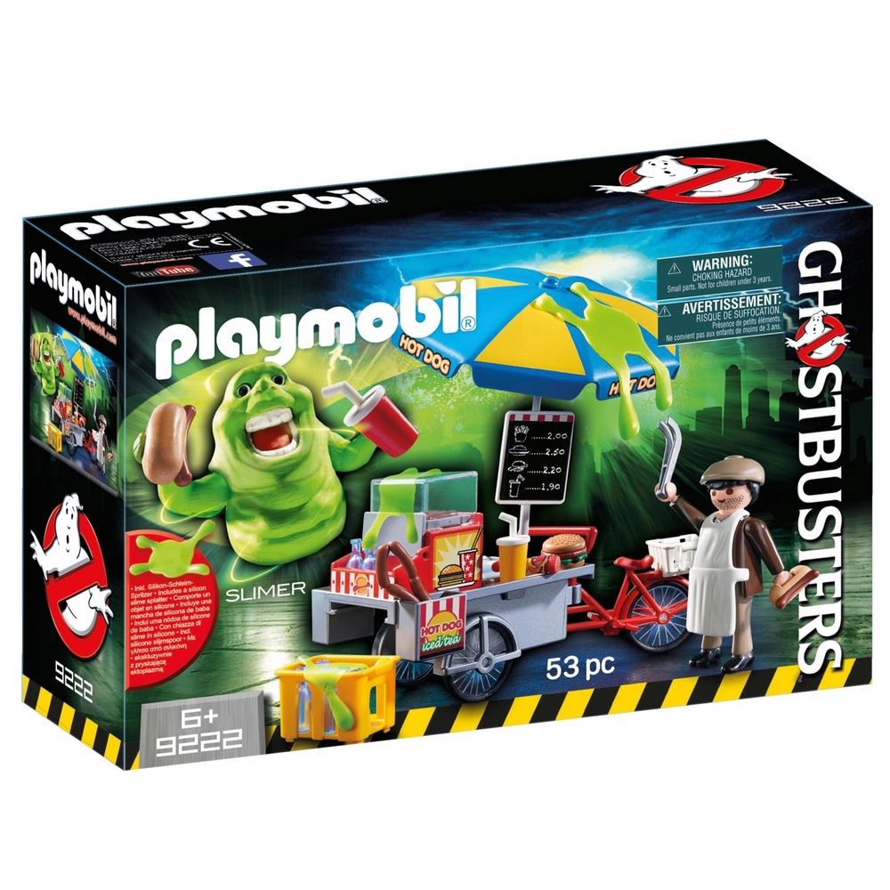 PLAYMOBIL 9222 Ghostbusters Hot Dog Stand with Slimer Playset