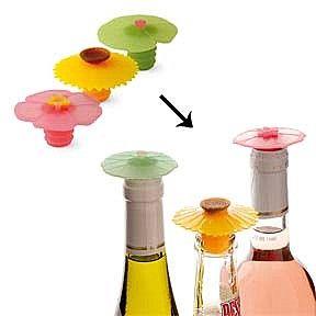 Charles Viancin Bottle Wine Stopper Pink Hibiscus Flower BPA Free Silicone