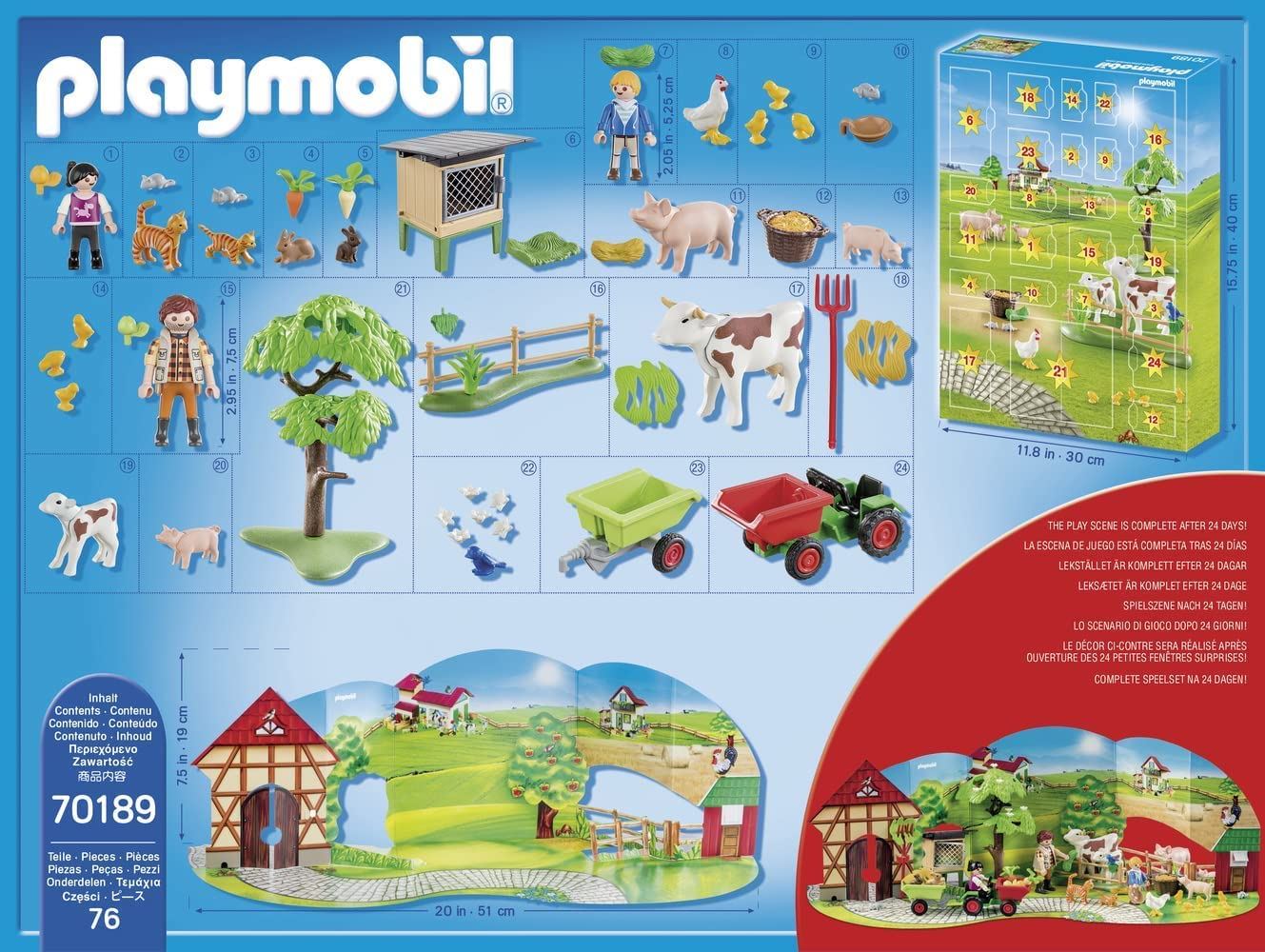 PLAYMOBIL Country Farm with Tractor Advent Calendar Playset 70189
