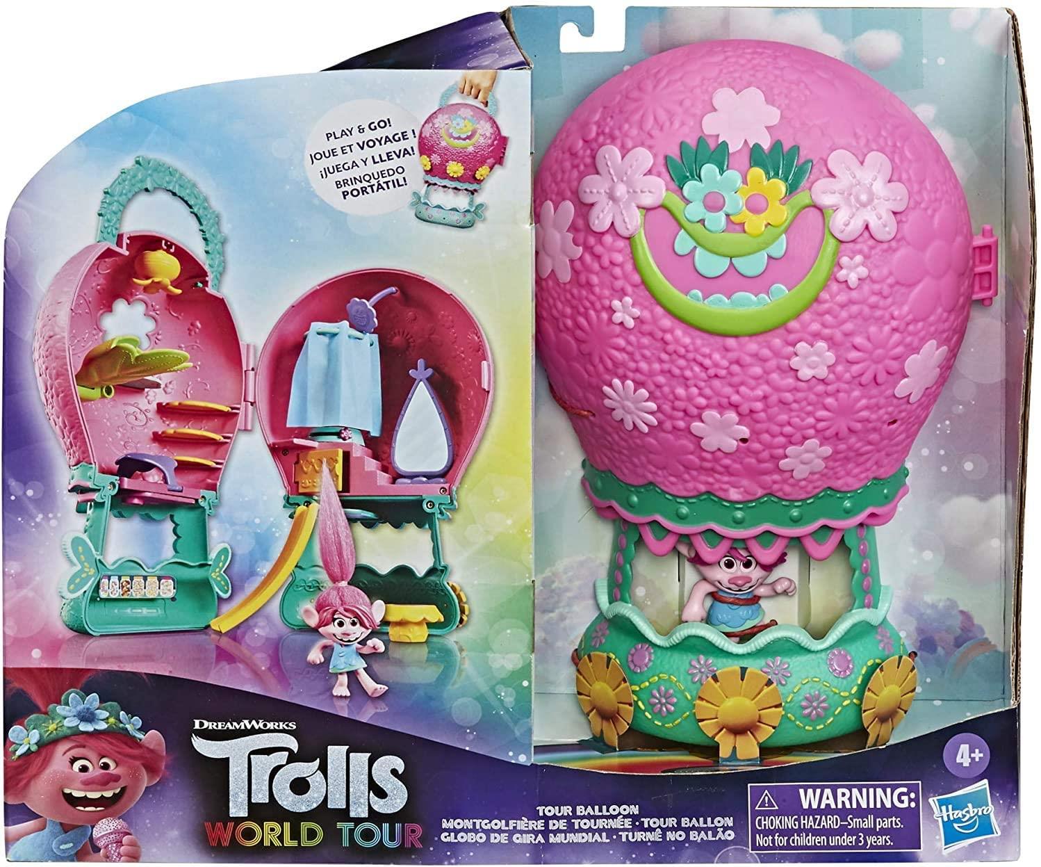 Dreamworks Trolls World Tour Balloon Toy Playset with Poppy Doll & Storage