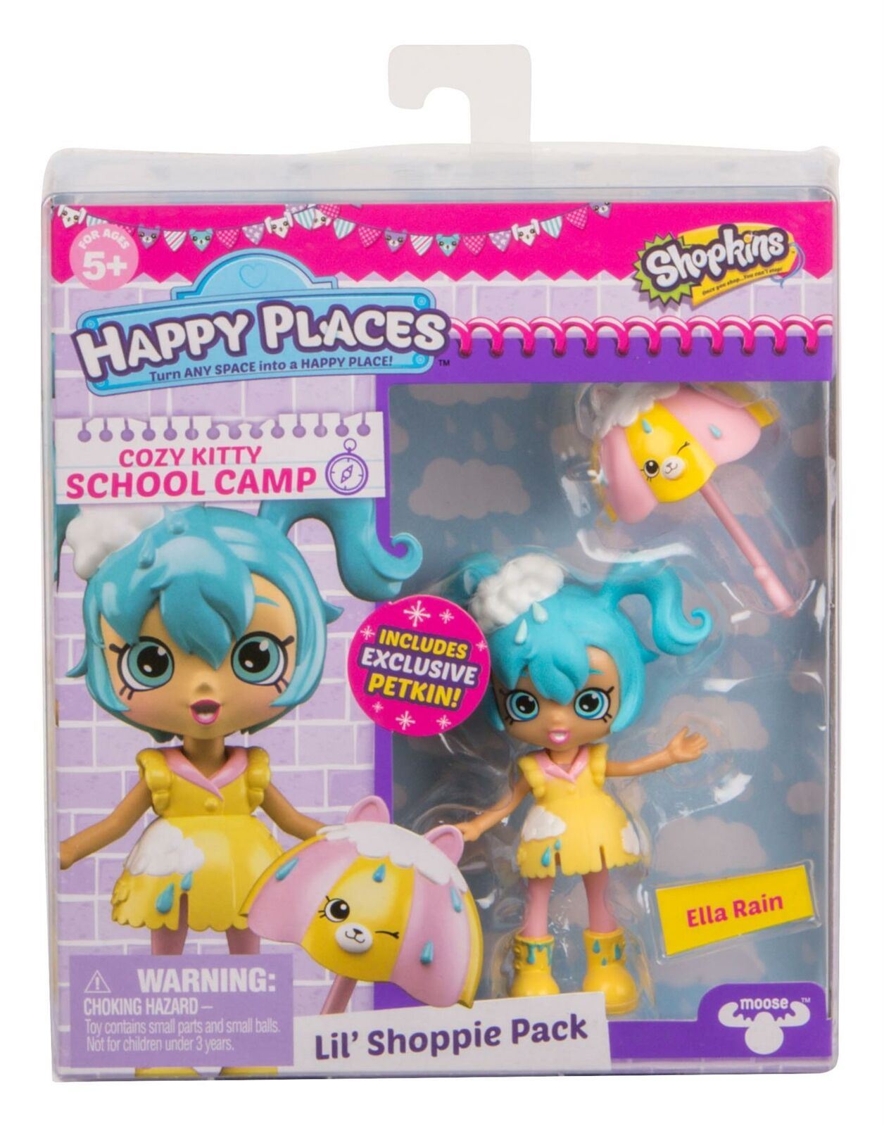 SHOPKINS Happy Places Lil Shoppie Pack ELLA RAIN [Cozy Kitty School Camp] Figure