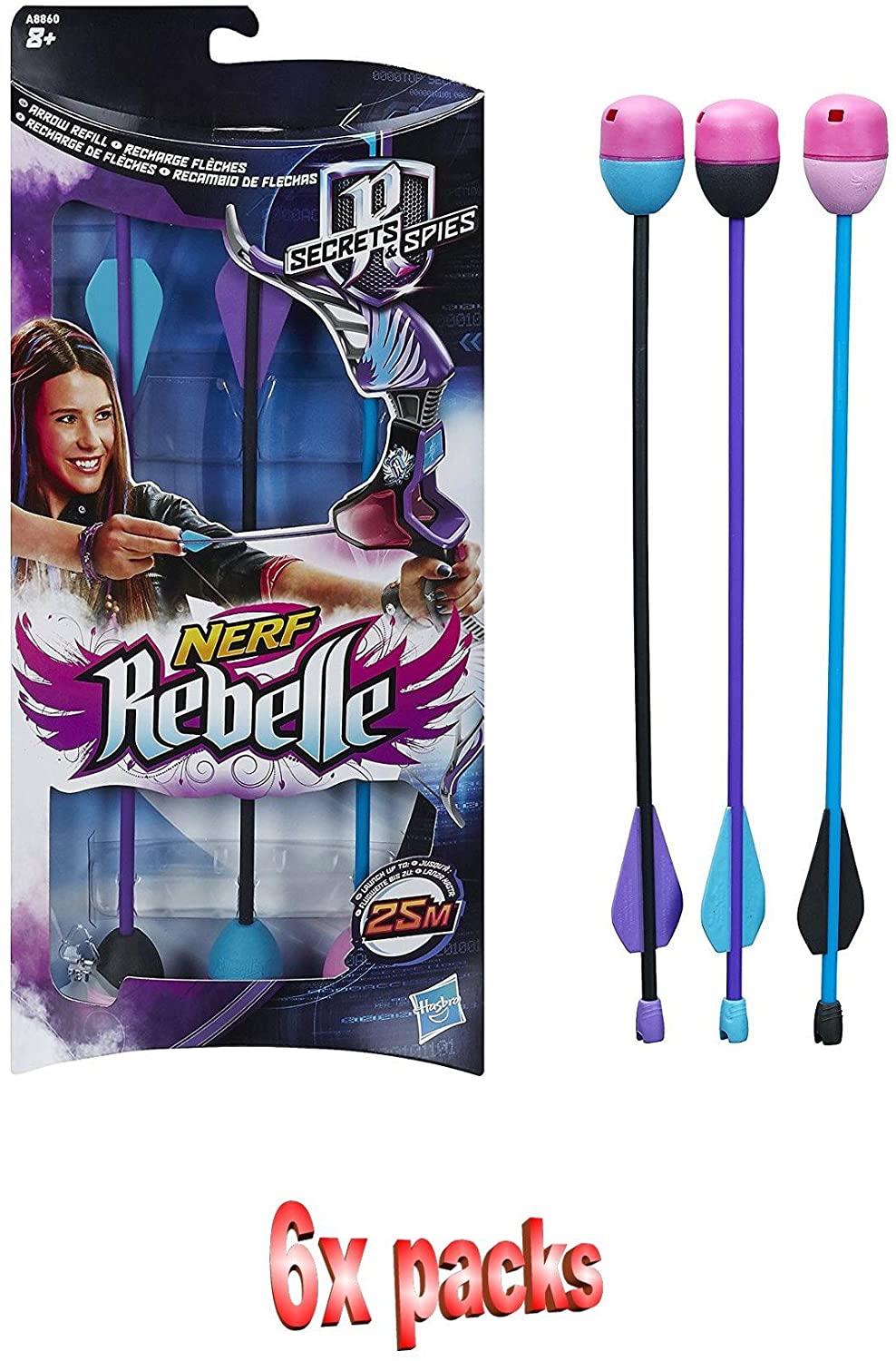 6 (FULL BOX) x Nerf Rebelle Secrets & Spies Arrow Refill 3 Darts