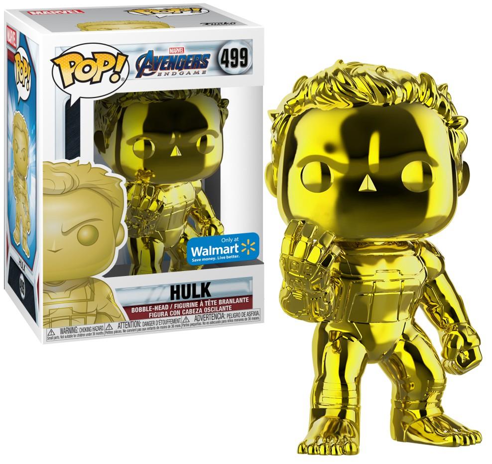 Funko POP! HULK Yellow Chrome #499 Pop Vinyl Avengers 4 Exclusive Figure