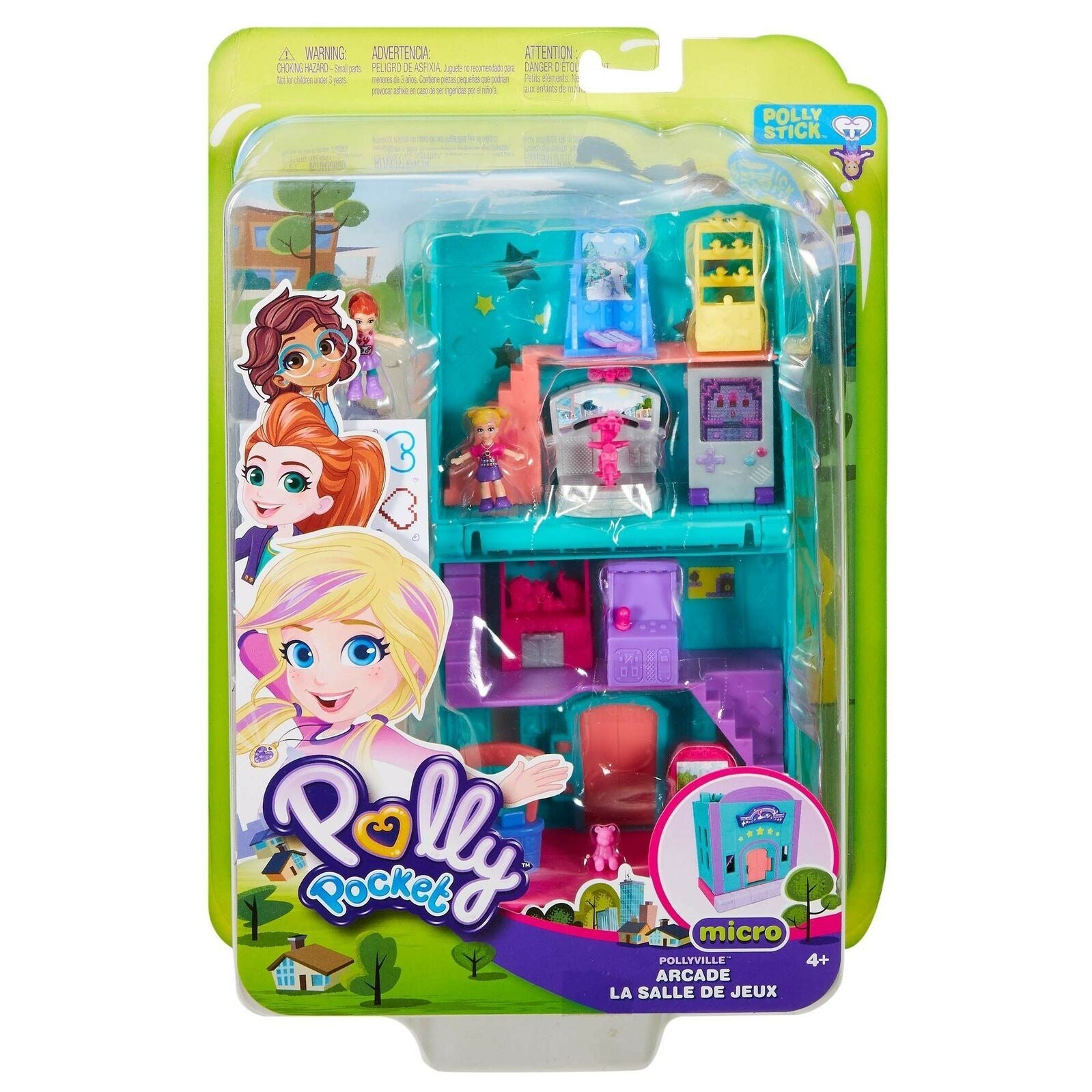 Polly Pocket POLLYVILLE ARCADE Playset with Polly & Lila Dolls and Accessories