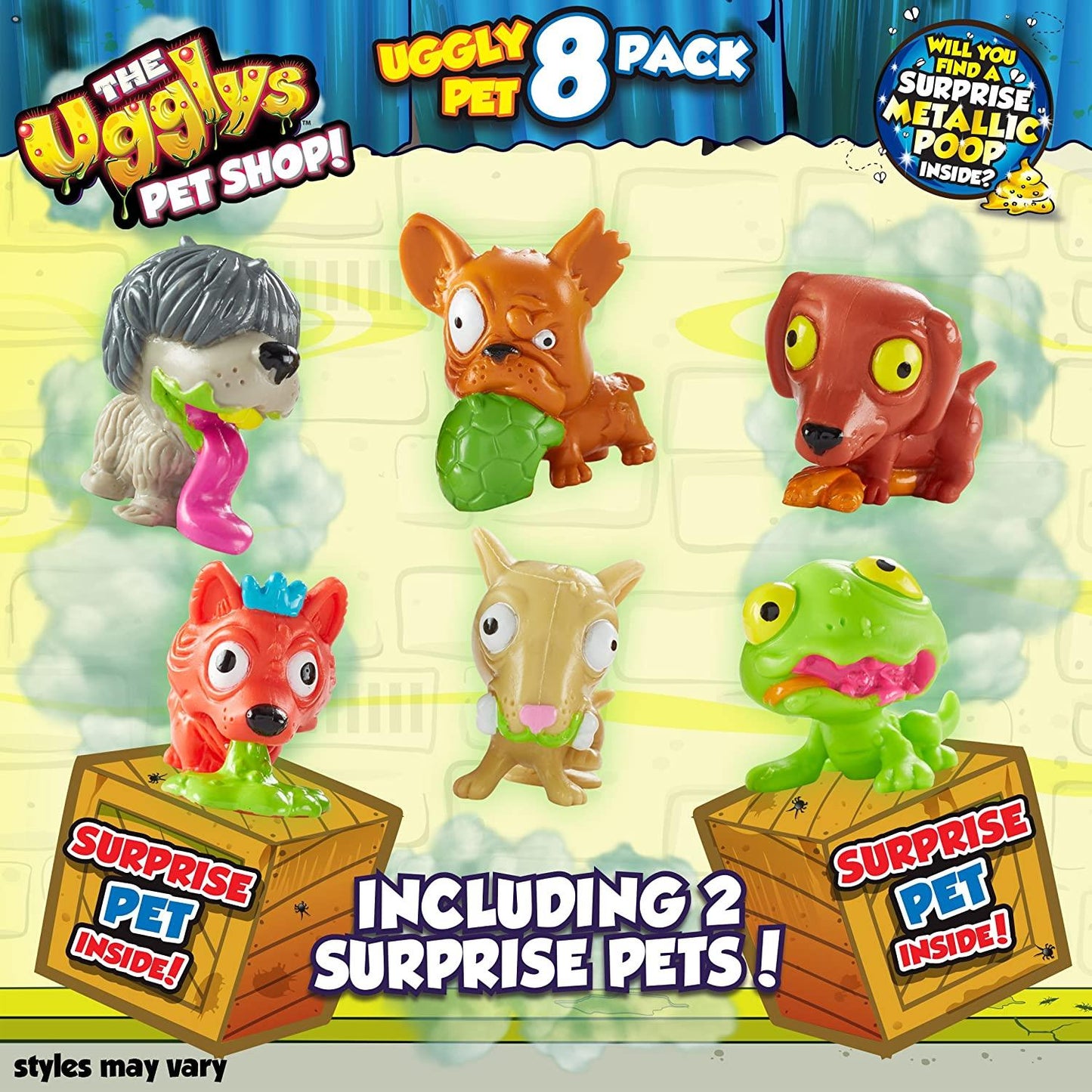Uggly Pet 8 Toy Pack The Ugglys Pet Shop Mini Figures Les styles peuvent varier