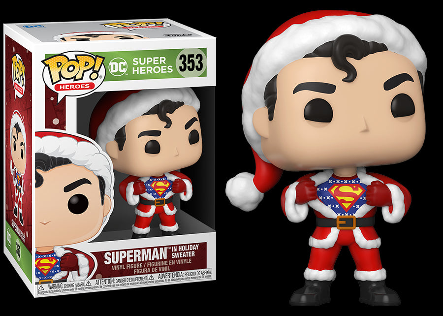 Funko POP! SUPERMAN In Holiday Sweater #353 Vinyl Figure DC Christmas