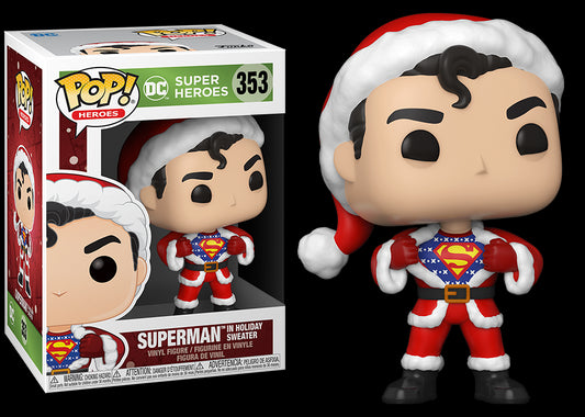 Funko POP! SUPERMAN In Holiday Sweater #353 Vinyl Figure DC Christmas