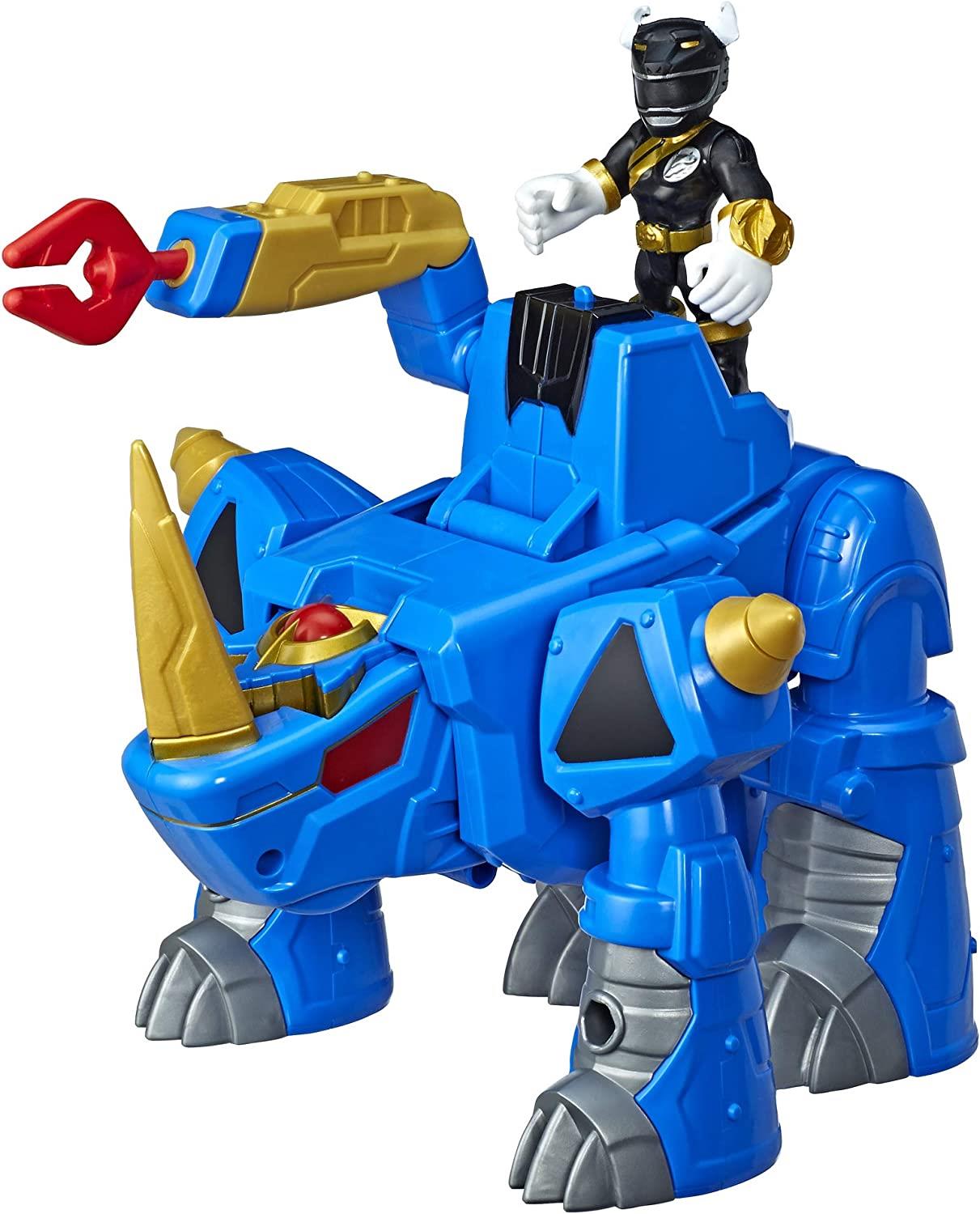 BLACK RANGER & RHINO ZORD Action Figure Playskool Power Rangers Morphin Zords