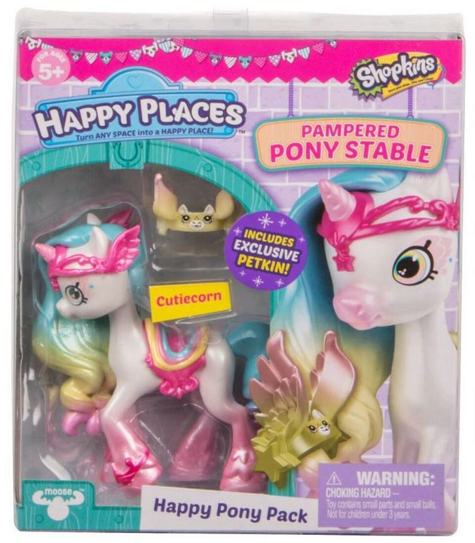 Shopkins Happy Places Season 4 Cutiecorn Happy Pampered Pony Stable Pack Action Figure Set