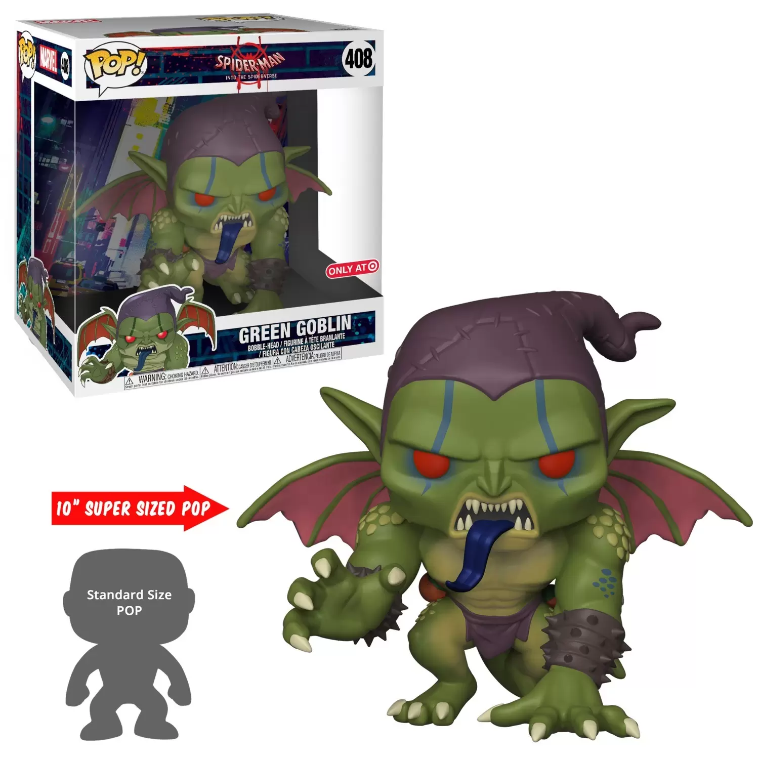 Funko POP! GREEN GOBLIN 10" #408 Vinyl Figure Spider-Man Into The Spiderverse