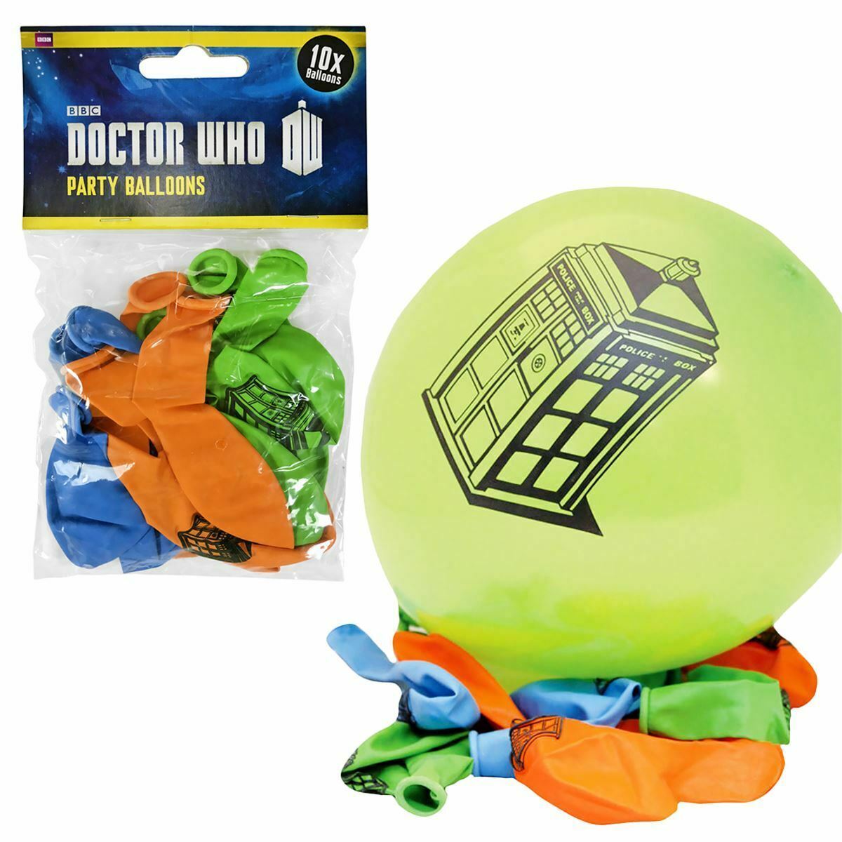 1 PACK Doctor Who TARDIS Balloons [10 Pack] Birthday Party Supplies Official