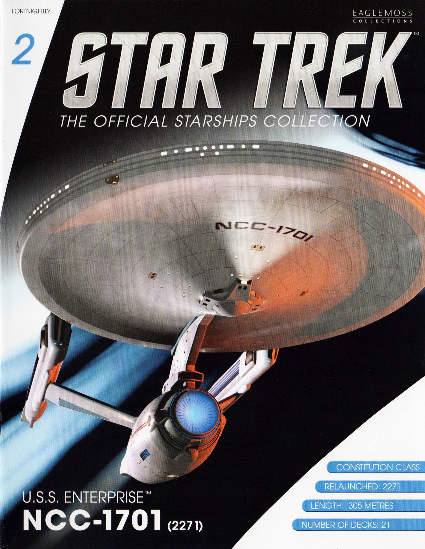#02 U.S.S. Enterprise NCC-1701 refit (Constitution class) TMP Model Die Cast Ship (Eaglemoss / Star Trek)