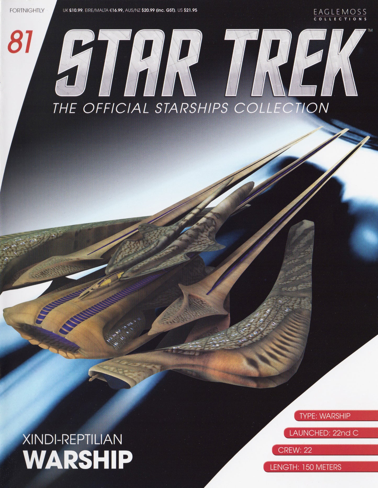 #81 Xindi-Reptilian WarShips Starship Die-Cast Model (Eaglemoss / Star Trek)