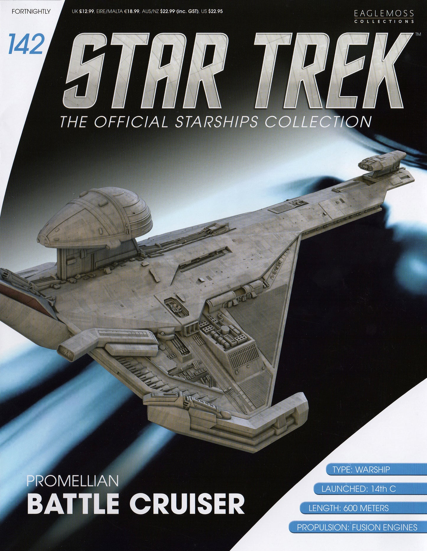 #142 Promellian Battle Cruiser Model Die Cast Ship (Eaglemoss / Star Trek)