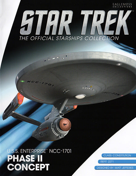 #08 U.S.S. Enterprise NCC-1701 (Phase II concept) 2 Anniversary Model Die Cast Ship BONUS ISSUE (Eaglemoss / Star Trek)