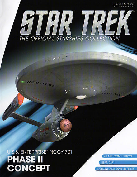 Eaglemoss Star Trek Enterprise NCC-1701 Phase II Concept – Rare Metal Starship Model (2018)